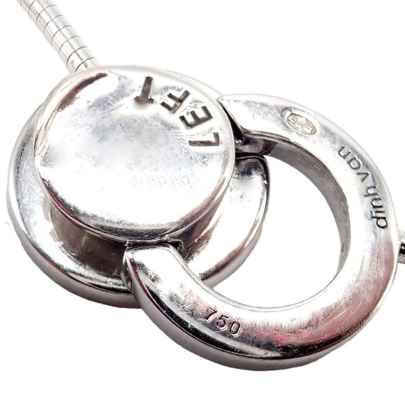 Rare! Authentic Modernist Dinh Van 18k White Gold Diamond Ombre De Lune Necklace - Picture 9 of 12